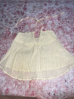 Pale Yellow Halter Babydoll Top